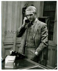 9a897 THOMAS CROWN AFFAIR 8x10.25 still '68 great close up of Steve McQueen talking on phone!