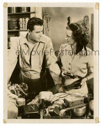 9a968 WHITE TOWER 8x10.25 still '50 Glenn Ford & Valli prepare for mountain climbing expedition!