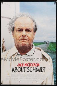 9b022 ABOUT SCHMIDT DS 1sh '02 Alexander Payne directed, great Jack Nicholson image!