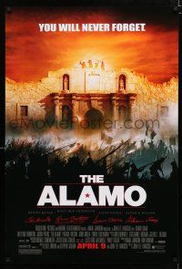 9b032 ALAMO advance DS 1sh '04 Billy Bob Thornton as Davy Crockett, Dennis Quaid, Texas history!