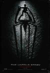 9b046 AMAZING SPIDER-MAN int'l teaser DS 1sh '12 shadowy image of Andrew Garfield climbing wall!