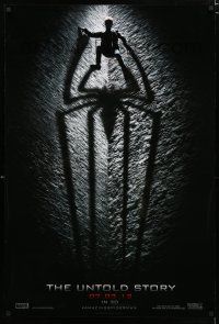 9b048 AMAZING SPIDER-MAN teaser DS 1sh '12 shadowy image of Andrew Garfield climbing wall!