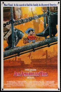 9b057 AMERICAN TAIL 1sh '86 Steven Spielberg, Don Bluth, art of Fievel the mouse by Drew Struzan!