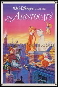9b066 ARISTOCATS 1sh R87 Walt Disney feline jazz musical cartoon, great colorful image!
