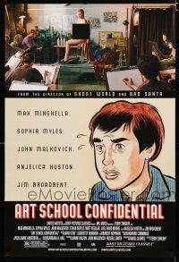 9b068 ART SCHOOL CONFIDENTIAL DS 1sh '06 Max Minghella, wacky art & image of nude study!