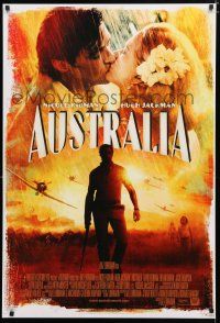 9b082 AUSTRALIA style E int'l DS 1sh '08 Hugh Jackman & Nicole Kidman kissing in the rain!