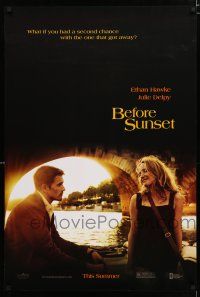 9b103 BEFORE SUNSET teaser DS 1sh '04 screenplay by Richard Linklater, Julie Delpy & Ethan Hawke!
