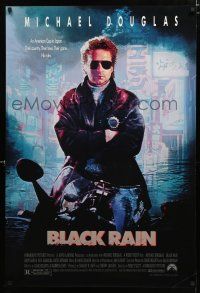 9b113 BLACK RAIN 1sh '89 Ridley Scott, Michael Douglas is an American cop in Japan!
