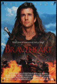 9b135 BRAVEHEART style B int'l DS 1sh '95 Mel Gibson, Sophie Marceau, different image!