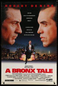9b139 BRONX TALE 1sh '93 Robert De Niro faces off with Chazz Palminteri over NYC skyline!