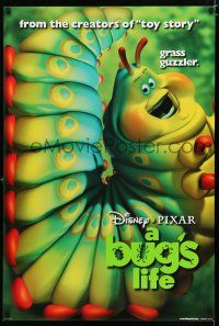 9b141 BUG'S LIFE teaser DS 1sh '98 Walt Disney, Pixar CG cartoon, giant caterpillar!