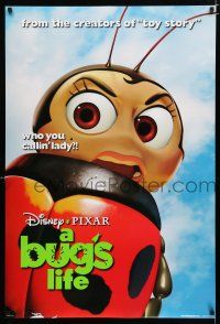 9b142 BUG'S LIFE teaser DS 1sh '98 Walt Disney, Pixar, CG, ladybug, who you callin' lady?!