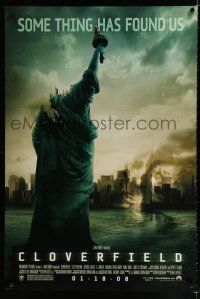 9b163 CLOVERFIELD advance DS 1sh '08 wild image of destroyed New York & Lady Liberty decapitated!