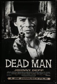 9b193 DEAD MAN 1sh '96 great image of Johnny Depp pointing gun, Jim Jarmusch's mystic western!