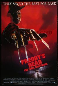 9b246 FREDDY'S DEAD 1sh '91 great art of Robert Englund as Freddy Krueger!