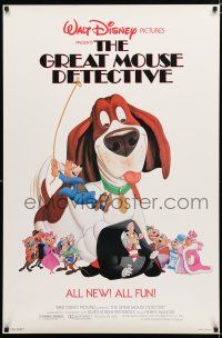 9b287 GREAT MOUSE DETECTIVE 1sh '86 Walt Disney's crime-fighting Sherlock Holmes rodent cartoon!