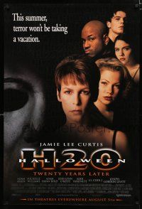 9b292 HALLOWEEN H20 advance 1sh '98 Jamie Lee Curtis sequel, terror won't be taking a vacation!