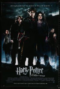 9b300 HARRY POTTER & THE GOBLET OF FIRE advance DS 1sh '05 Daniel Radcliffe, Emma Watson, Grint!