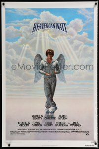 9b310 HEAVEN CAN WAIT 1sh '78 art of angel Warren Beatty wearing sweats, football!