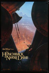 9b334 HUNCHBACK OF NOTRE DAME int'l DS 1sh '96 Walt Disney, art of Quasimodo in bell tower!