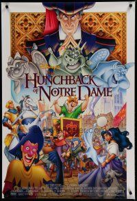 9b333 HUNCHBACK OF NOTRE DAME DS 1sh '96 Walt Disney, Victor Hugo, art of cast on parade!