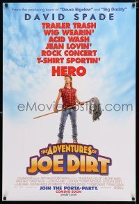 9b372 JOE DIRT advance DS 1sh '01 Christopher Walken, adventures of David Spade w/mop & mullet!