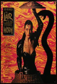 9b387 LAIR OF THE WHITE WORM 1sh '88 Ken Russell, image of sexy Amanda Donohoe with snake shadow!