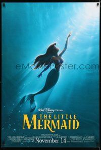 9b407 LITTLE MERMAID advance DS 1sh R97 Ariel swimming to the surface, Disney underwater cartoon!