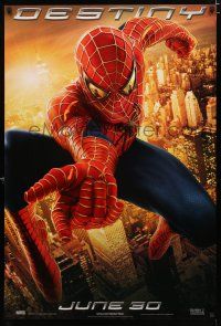 9b698 SPIDER-MAN 2 teaser 1sh '04 cool image of Tobey Maguire as superhero, destiny!