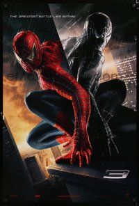 9b699 SPIDER-MAN 3 teaser DS 1sh '07 Sam Raimi, Tobey Maguire in red & black costumes!