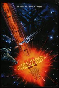 9b710 STAR TREK VI 1sh '91 William Shatner, Leonard Nimoy, art by John Alvin!