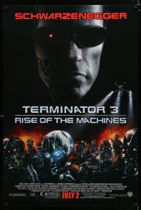 9b749 TERMINATOR 3 advance 1sh '03 Arnold Schwarzenegger, creepy image of killer robots!