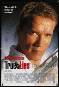 9b789 TRUE LIES style B DS 1sh '94 Arnold Schwarzenegger, directed by James Cameron!