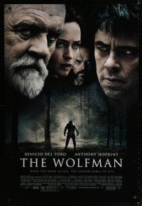 9b839 WOLFMAN DS 1sh '10 Benicio Del Toro, Anthony Hopkins, Emily Blunt & Hugo Weaving!
