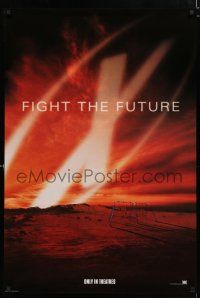 9b845 X-FILES style C int'l teaser DS 1sh '98 David Duchovny, Gillian Anderson, Fight the Future!