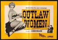 9c352 OUTLAW WOMEN pressbook '52 cheating women, seductive women, savage women, six gun sirens!