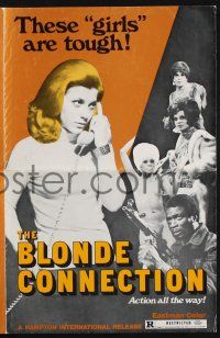 9c050 BLONDE CONNECTION pressbook '70 these German girls are tough, action all the way!