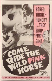 9c087 COME RIDE THE WILD PINK HORSE pressbook '66 Joe Sarno, they shop for sin & sex!