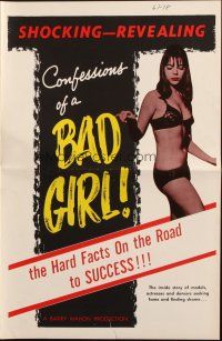 9c089 CONFESSIONS OF A BAD GIRL pressbook '65 Barry Mahon, sex, hard facts on the road to success!