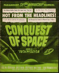 9c090 CONQUEST OF SPACE pressbook '55 George Pal sci-fi, see how it will happen in your lifetime!