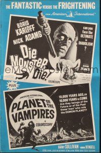 9c119 DIE MONSTER DIE/PLANET OF THE VAMPIRES pressbook '65 sci-fi horror double-bill!
