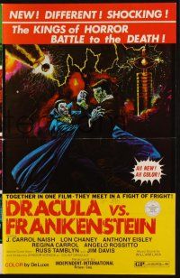 9c131 DRACULA VS. FRANKENSTEIN pressbook '71 the kings of horror battling to the death!