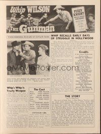 9c202 GUNMAN pressbook '52 cowboy Whip Wilson, Phyllis Coates, Fuzzy Knight