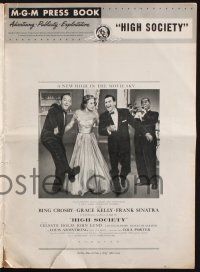 9c217 HIGH SOCIETY pressbook '56 Frank Sinatra, Bing Crosby, Grace Kelly & Louis Armstrong!