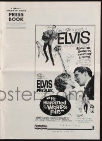 9c249 IT HAPPENED AT THE WORLD'S FAIR pressbook '63 Elvis swings higher than the Space Needle!