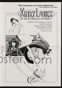 9c267 KINKY LADIES OF BOURBON STREET pressbook '76 art of sexy half-naked women & cool car!