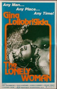 9c287 LONELY WOMAN pressbook '77 Gina Lollobrigida, any man, any place, any time!