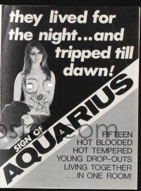 9c292 SIGN OF AQUARIUS pressbook '70 Sign of Aquarius, hot-blooded hippies & drugs!