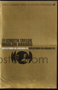 9c381 REFLECTIONS IN A GOLDEN EYE pressbook '67 cool image of Elizabeth Taylor & Marlon Brando!