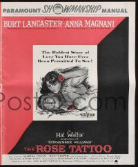 9c396 ROSE TATTOO pressbook '55 Burt Lancaster, Anna Magnani, written by Tennessee Williams!